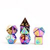 FanRoll by Metallic Dice Games 16mm Metal Polyhedral DND Dice Set: Torched Rainbow, Role Playing Game Dice for Dungeons and Dragons