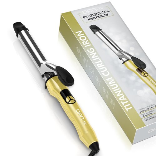 1 Inch Curling Iron Professional Titanium Barrel Hair Curler, LCD Display with Fast Heating up to 430°F, Dual Voltage for Traveling, Hair Waving Style Tool