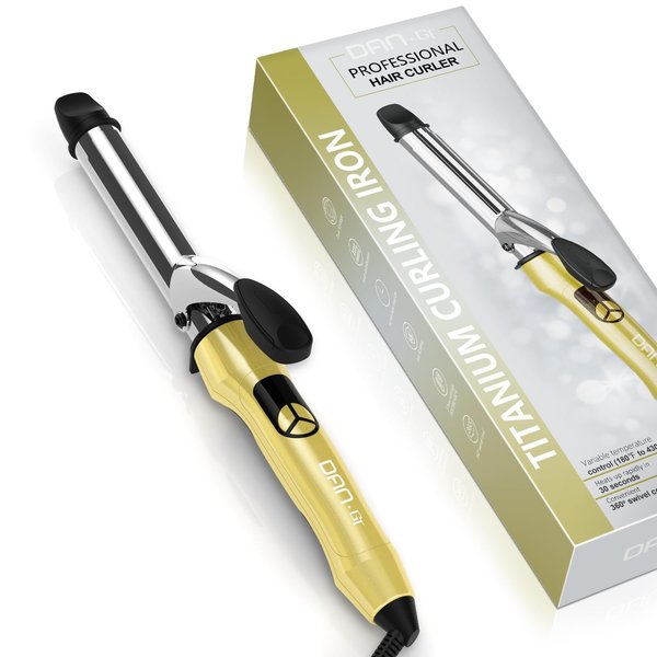 1 Inch Curling Iron Professional Titanium Barrel Hair Curler, LCD Display with Fast Heating up to 430°F, Dual Voltage for Traveling, Hair Waving Style Tool