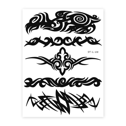 Supperb® Tribal Temporary Tattoos - 5 Tribal Swirls
