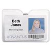 ADVANTUS Security and ID Badge Holder with Clip, Horizontal, 4 x 3" Insert Size, Vinyl, Box of 50 (75456)