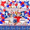 LXlucktim Baseball Birthday Party Decorations, 189 Pcs Baseball Themed Party Supplies for Boys Baby - Backdrop, Cake Cupcake Toppers, Balloons, Cupcakes Wrappers, Hanging Swirls, Tablecloth, Stickers