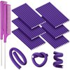 60 Pieces Flexi Rods Flexible Curling Rods Hair Curlers Rollers Twist Flexi Rods Hair Curlers Set No Heat Hair Rods Rollers Flexible Rods for Long Short Hair Women Girls (Purple, 0.3 x 7 Inch)