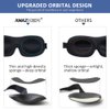 AMAZKER Sleep Mask Invisible Alar Deep Orbit 3D Eye Mask Ultra Lightweight & Comfortable Sleeping Mask for Travel, Nap, Shift Works, Black & Blue