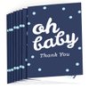 Big Dot of Happiness Hello Little One - Blue and Silver - Boy Baby Shower Thank You Cards (8 count)
