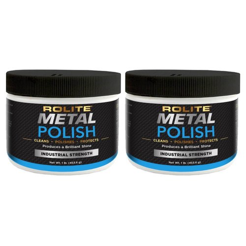 Rolite - RMP1#2PK Metal Polish Paste - Industrial Strength Scratch Remover and Cleaner, Polishing Cream for Aluminum, Chrome, Stainless Steel and Other Metals, Non-Toxic Formula, 1 Pound, 2 Pack