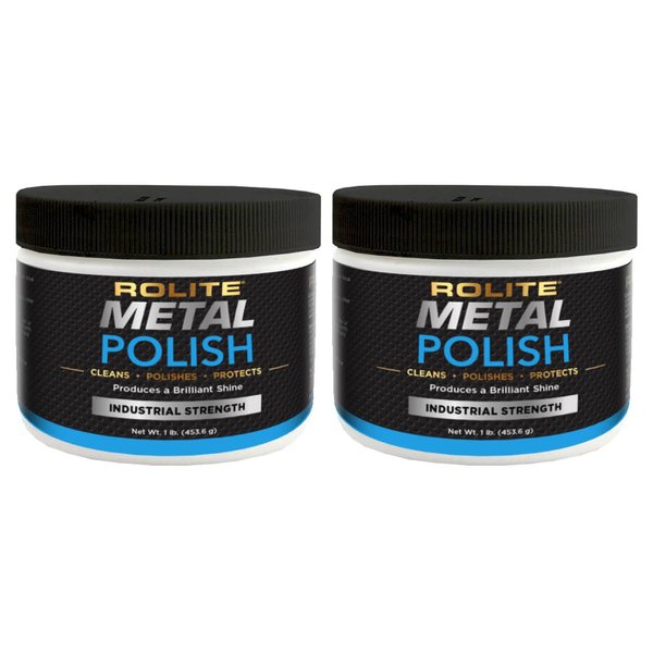 Rolite - RMP1#2PK Metal Polish Paste - Industrial Strength Scratch Remover and Cleaner, Polishing Cream for Aluminum, Chrome, Stainless Steel and Other Metals, Non-Toxic Formula, 1 Pound, 2 Pack