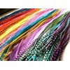 Feather Hair Extension – Vivid Grizzly and Solid Color Block Mix, 20 Individual Loose Feathers, All Ranging From 7 to 11 Inches in Length, Includes 10 Silicone Crimp Beads
