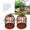 VBESTLIFE 1:12 Dollhouse Miniature Furniture Metal Bird Cage, 2Pcs Dollhouse Iron Birdcage Rusty Simulation Metal Bird Cage for Dollhouse Accessories