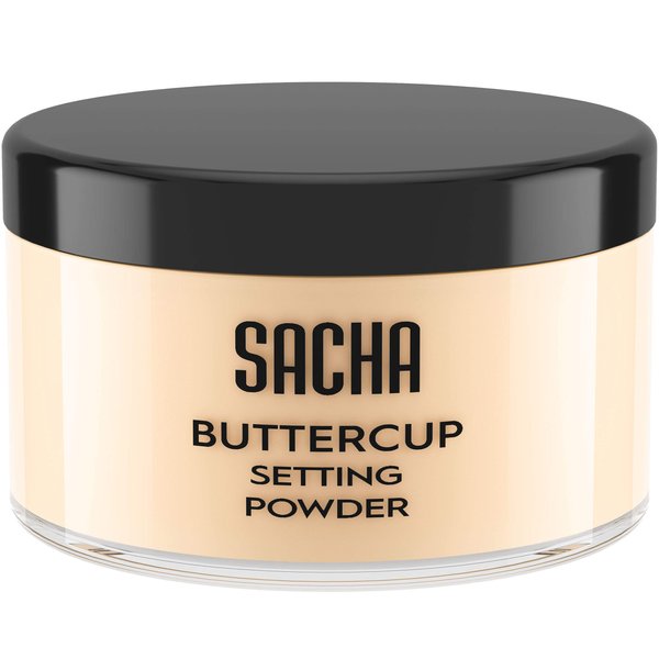 Sacha BUTTERCUP Light Setting Powder Makeup 1.75 Oz. Translucent Setting Powder for Oily Skin Finishing Powder Loose Powder Makeup Blurring Powder Blurs Fine Lines and Pores For Light Skin Tones