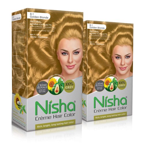 Nisha Creme Hair Color Golden Blonde (Pack of 2)