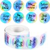 500 Pieces Laser Inspirational Words Stickers Motivational Quote Stickers Inspiring Planner Stickers Holographic Rainbow Encouraging Stickers Round Label Sticker for Book Phone Car Scrapbook, 1.5 Inch