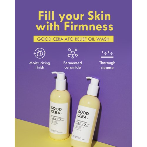 HOLIKA HOLIKA Good Cera ATO Relief Oil Wash 5.41 fl oz | Bath Oil & Body Wash Moisturizing Skin w/Fermented Ceramides | Hydrating Body Wash Sensitive Skin Compatible Shower Gel