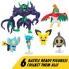 Pokemon Battle Ready Figure Set w/ 4.5" Deluxe Action Grimmsnarl, 6 Pieces - 2" Scarlet and Violet Character Figures - Officially Licensed - Christmas Stocking Stuffer Gift for Kids, Boys, Girls