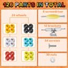 Jexine 6 Sets DIY Fingerboard Kit Fingerboard Accessories Mini Finger Skateboard Parts Include 12 Brackets 54 Screws 30 Nuts 6 Screwdriver 24 Fingerboard Wheels Tool for 96mm (Colorful)