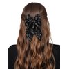 Radhu & Kabby Hairbow For Girls | Trendy Bow Tie Clip | Fancy & Stylish | Anti-Hair Fall Hairclips | Same Product As Pic | Shiny Sequin Hair Bow | Black Color | Pack of 1