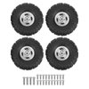RC Car Tire, RC Metal Rubber Tire Tyre Upgrade Replacement Car model accessories for MN90 91 99 99S 1/12 RC Car Crawler Model toys (Silver)