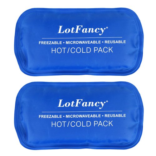 LotFancy Gel Ice Packs, 2pc Reusable Hot Cold Pack for Therapy, Heating Cooling Gel Pad, Pain Relief for Face, Head, TMJ, Wisdom Teeth, Oral Facial Surgery, Sport Injuries, Migraine, Muscle Joint