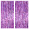 KatchOn, Iridescent Purple Fringe Curtain - 8x3.25 Feet, Pack of 2 | Purple Streamers for Mermaid Birthday Decorations | Purple Party Decorations | Valentine Decorations, Purple Birthday Decorations