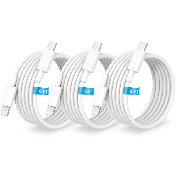 WOCORUO USB C Cable for iPhone 16 15, USBC to USBC Cord Fast Charging 6FT, USB C to USB C Charging Cord for iPhone 16 Pro Max/Pro/Plus, iPhone 15 Pro Max/Plus, iPad, MacBook