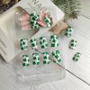 24Pcs St. Patrick's Day Press on Nails Short Square Fake Nails Green Shamrock Acrylic False Nails Lucky Four Leaf Clover Petite Glue on Nails Irish Artificial Nails for Saint Patrick's Day Manicure