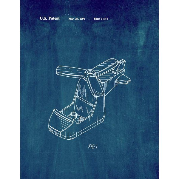 Building Block Toy Helicopter Patent Print Midnight Blue (5" x 7") M11755