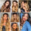 Shining Girl 12A Ombre Body Wave Bundles With Closure Brazilian Virgin Remy 100% Human Hair Ombre 3 Tone T1B/4/27 Color Human Hair Extensions 3 Bundles with 4x4 Lace Closure (14 16 18+12, 1B#/4#/27#)