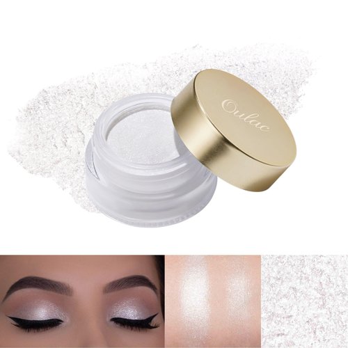 Oulac Shimmer White Cream Eyeshadow-Eyeshadow Primer| as Highlighter Waterproof & Long Lasting Glitter Eyeshadow Natural Color Eye Shadow for Women 6g (01)