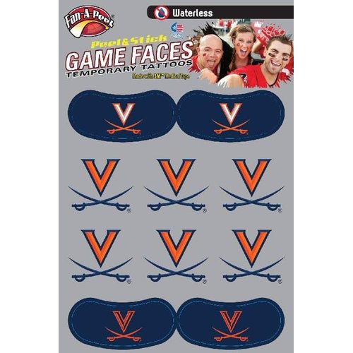 Virginia – Waterless Peel & Stick Temporary Tattoos – 10-Piece Combo – 6 Crossing Swords Spirit Tattoos & 4 White/Orange Eye Strips