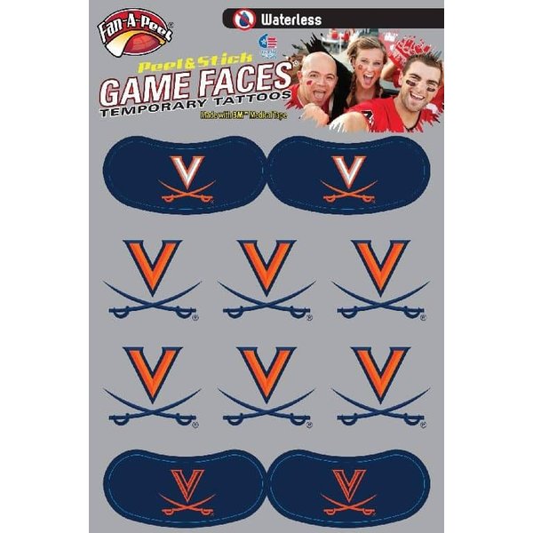 Virginia – Waterless Peel & Stick Temporary Tattoos – 10-Piece Combo – 6 Crossing Swords Spirit Tattoos & 4 White/Orange Eye Strips