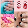 Molain 70 Sheets 2780 Pcs French Manicure Nail Art Stickers, Manicure Strips Stickers 5 Designs Self-Adhesive Nail Tips Guides for Edge Auxiliary DIY Decoration Stencil Tools
