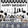 Balterever Chess Birthday Decorations International Chess Birthday Backdrop Banner Chess Theme Banner Garland Table Cloth Chess Birthday Cake Topper Funny Board Game Chess Birthday Party Decor