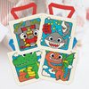VKPI 8 Pieces Kids Coloring Goodie Bags, Reusable Canvas Bag, Cute Art Party Favors, Color Your Own Bags for DIY Painting Birthday Carnival Celebration, Party Supplies Gift, Boys