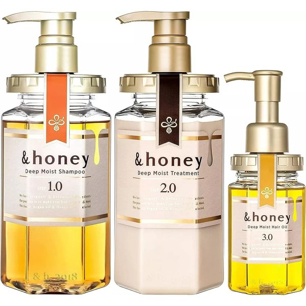 &honey Deep Moist Shampoo ,Treatment & Hair Oil (Honey Super Moist set 3 Items bundle) 440ml Each+100ml Hair oil