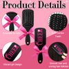 SiliFine 24 Pcs Cheer Hair Brush Wet Detangling Cheer Brush and Comb Set with Polka Dots Cheer Party Favors Plastic Fine Wide Hair Comb for Cheer Team Gifts Sport Cheerleader Gifts for women(Pink)