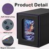 FOTEEMO Deck Box Compatible with Mtg Cards, Prime Card Display Commander Box Magic The Gathering Deck Box Holding 250+ Sleeveless Trading Card Deck Box Card box with Dice Tray (Black&Purple)