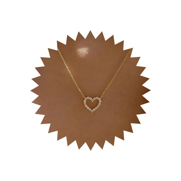 TseanYi Crystal Heart Necklace Gold Cz Heart Pendant Necklace Boho Love Heart Necklace Sparkling Crystal Heart Choker Necklace Crystal Love Pendant Necklace Chain