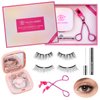 Dual Magnetic Eyelashes, Magnetic Eyelashes Without Eyeliner 4D Natural Look Reusable Easy to Wear, Soft Magnets False Eyelashes with Applicator No Glue, Charming Queen