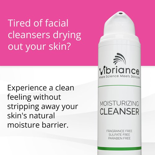 Vibriance Moisturizing Face Cleanser, 5.1 Fl Oz - Ultra-Hydrating Facial Cleanser for Normal to Dry Skin - Sulfate-Free & Paraben-Free Face Wash for Women - Removes Makeup & Impurities