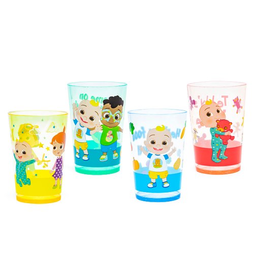 Zak Designs CoComelon Nesting Tumbler Set Includes Durable Plastic Cups with Variety Artwork, Fun Drinkware is Perfect for Kids (14.5 oz, 4-Pack, Non-BPA)