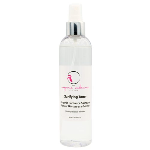 Clarifying Toner with AHAs, Chamomile, and White Willow Bark | Exfoliates, Reduces Redness, Balances pH | Organic Facial Toner for Sensitive Skin 8 oz