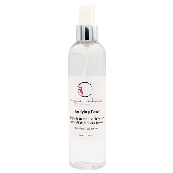 Clarifying Toner with AHAs, Chamomile, and White Willow Bark | Exfoliates, Reduces Redness, Balances pH | Organic Facial Toner for Sensitive Skin 8 oz
