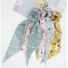 Funlovin 6pcs Scarf Scrunchies for Hair Ties Scarves Scrunchie Chiffon Floral Hair Ribbon Long Tail Fashion Ponytail Holder Scrunchy for Women
