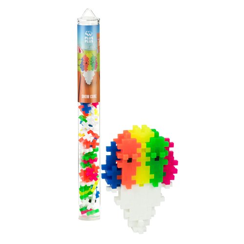 Plus Plus 3D Food Building Block Set, Fun Stem Toys for Kids, 70 Interlocking Pieces - Snow Cone Mini Maker Tube Kit