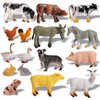 16 Piece Farm Animals Figures,Realistic Plastic Farm Animal Figurines Playset,Mini Farm Barn Animals Toys,Learning Educational Toys for Kids Toddlers,Cake Toppers Birthday Animal Themed Party Favors
