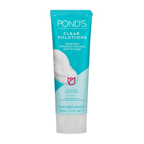Pond's Clear Solution, Foaming Face Wash, Removes Excess Oil, Face Cleanser, 4-Pack of 1.07 Fl Oz Each