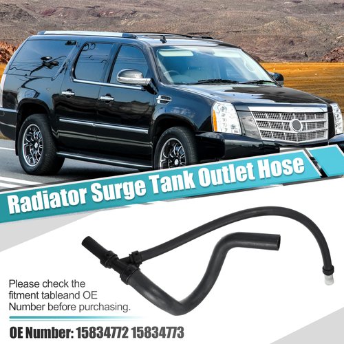 X AUTOHAUX Radiator Surge Tank Outlet Hose 15834772 15834773 for Cadillac Escalade for Chevrolet Avalanche Silverado Suburban Tahoe for GMC Sierra Yukon Engine Coolant Recovery Hose