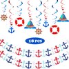 18 Pieces Nautical Birthday Party Decorations, Includes Nautical Garland Nautical Party Themed Hanging Banner and Nautical Hanging Swirl Supplies for First Birthday Boy Party Baby Shower