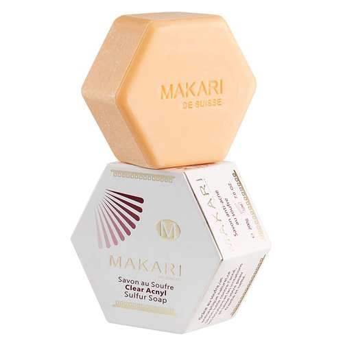 MAKARI Classic Acnyl Sulfur Soap (7 oz) | Anti-Acne Bar Soap | Helps Fight Acne, Pimples, Whiteheads, and Blackheads | Detoxify Pores & Control Oil Production | Recommended for Oily & Acne-Prone Skin