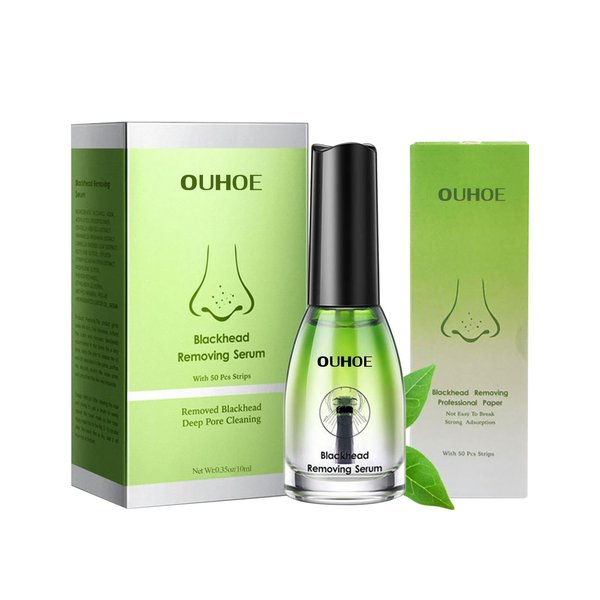 lisade Blackhead Remover Mask, 2 in 1 Green Tea Oil Blackhead Removal Serum 50Pcs Blackhead Remover Mask,Blackhead Remover Mask Peel Off Blackhead Mask for Pores, Nose, Chins & Face, 2 Boxes